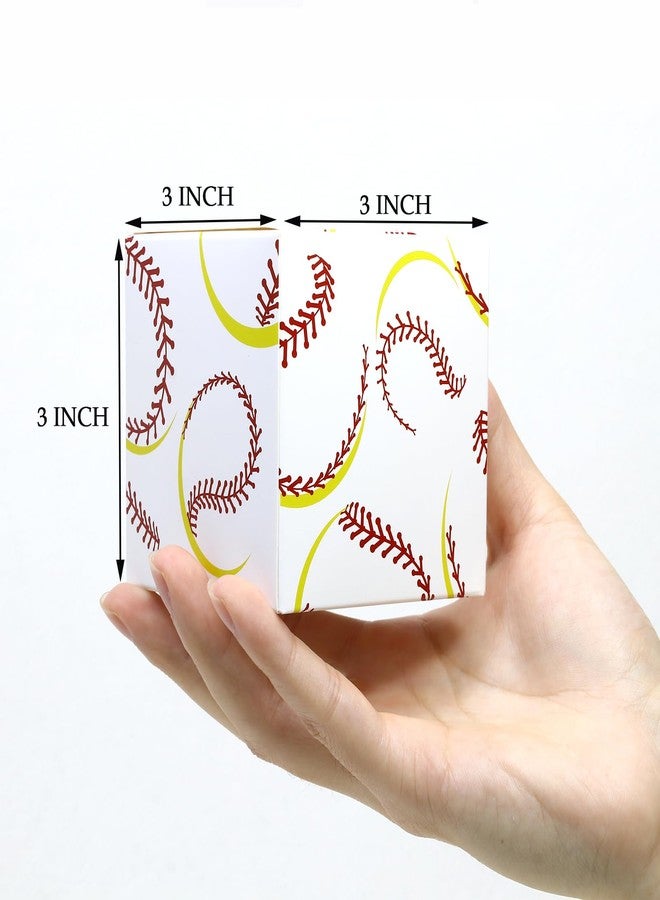 Oletx 8Pcs Baseball Paper Gift Boxes, 3x3x3 inch Small Gift Box with Lids, Goodie Treat Boxes for Baseball Sports Party Favor Decorations - Image 4
